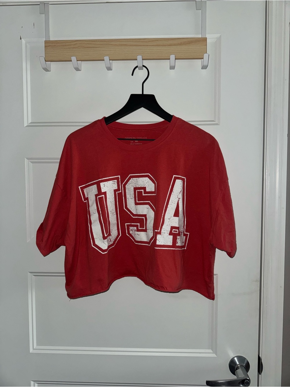 Grayson Threads Red USA Cropped Graphic Tee